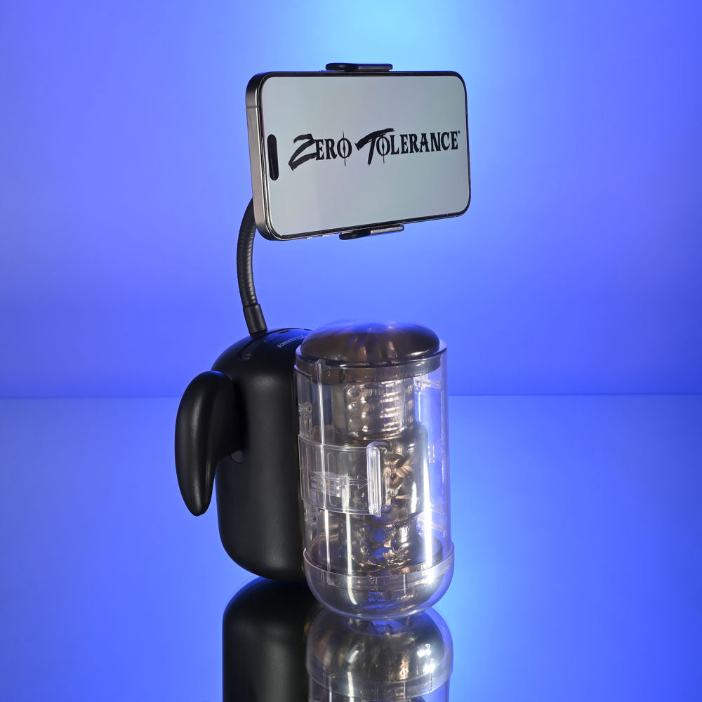 Zero Tolerance Hold Me Tight Vibrating Auto Stroker with Phone Holder