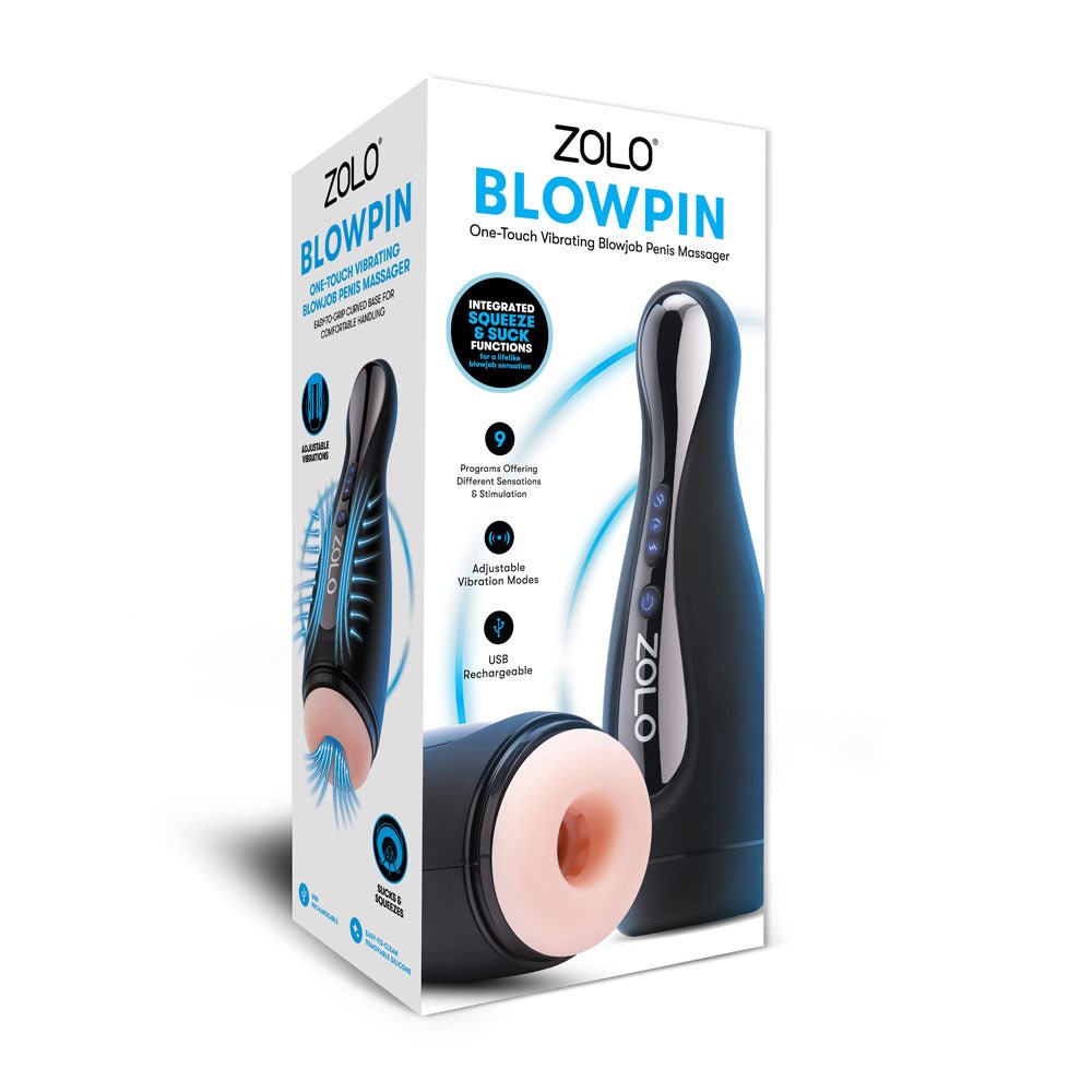 Zolo Blowpin - Sucking and Vibrating  Auto Masturbator - Flesh