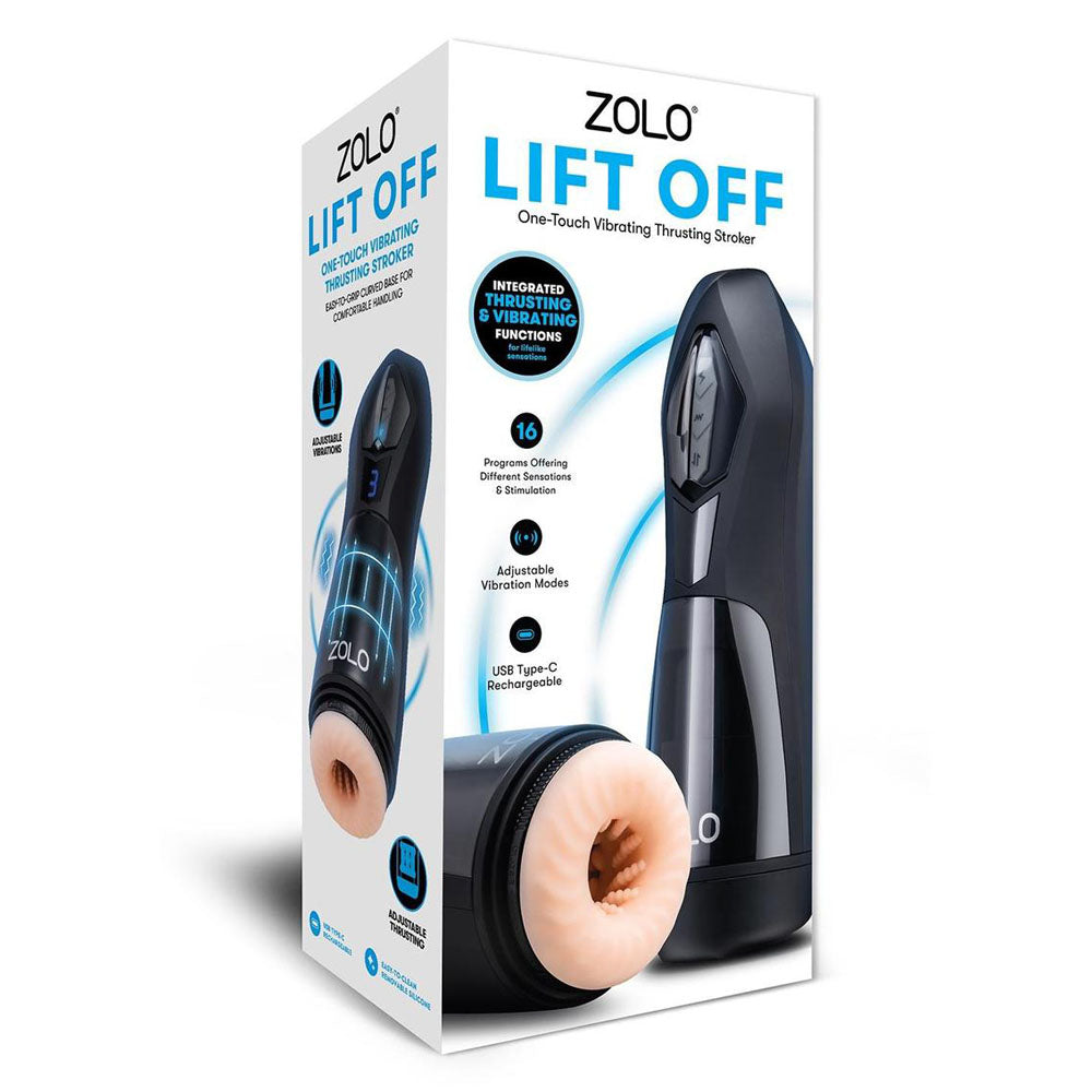 Zolo Lift Off Vibrating and Thrusting Auto Stroker - Flesh