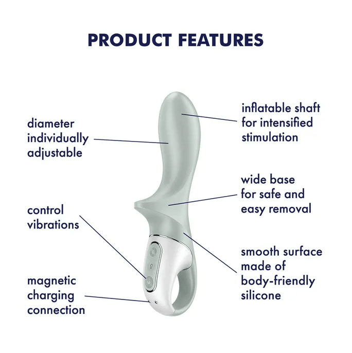 Satisfyer Air Pump Booty 3 - Inflatable Anal Vibrator - Grey