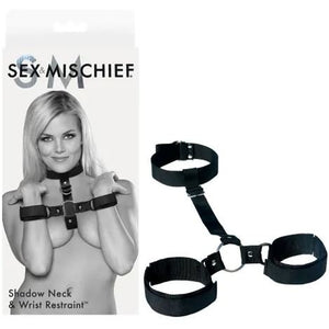 Sex & Mischief Shadow Neck and Wrist Restraint - Black