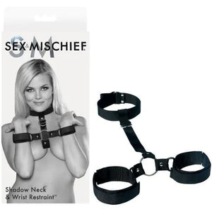 Sex & Mischief Shadow Neck and Wrist Restraint - Black