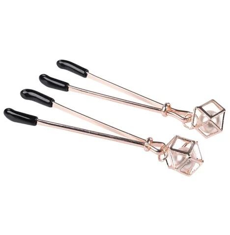 Sex & Mischief Brat Pearl Nipple Clips - Gold