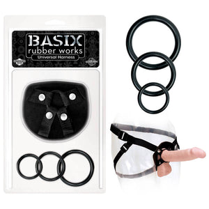 Basix Rubber Works Universal Black Strap-On Harness