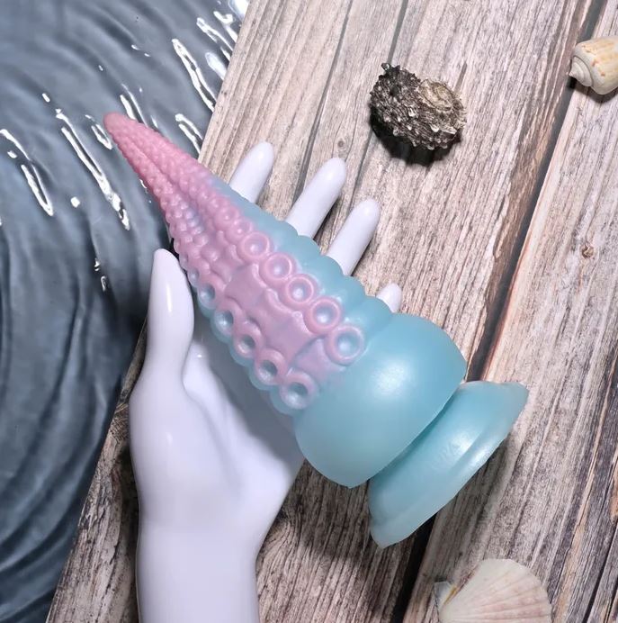 Selopa Stuck On You - Vibrating Tentacle Fantasy Dildo - Blue/Pink