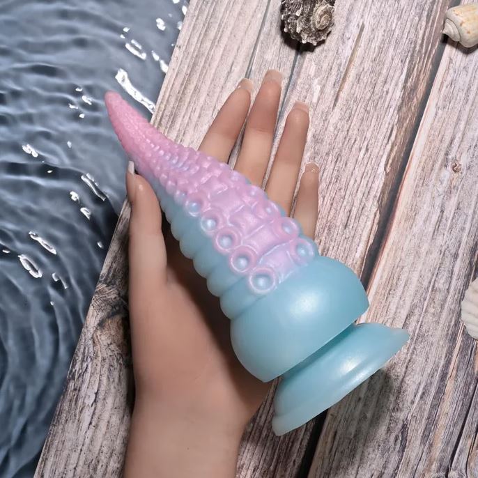 Selopa Stuck On You - Vibrating Tentacle Fantasy Dildo - Blue/Pink