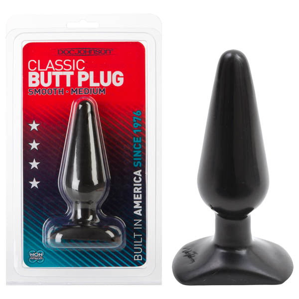 Classic 5.5 Inch Medium Smooth Butt Plug - Black