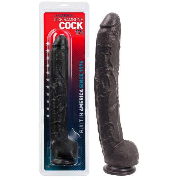 Dick Rambone Cock - Black 17 Inch Realistic Dong