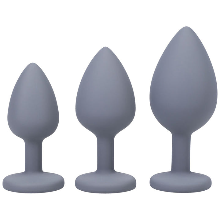 A-Play - Silicone Trainer Grey Butt Plug Set - Set of 3 Sizes