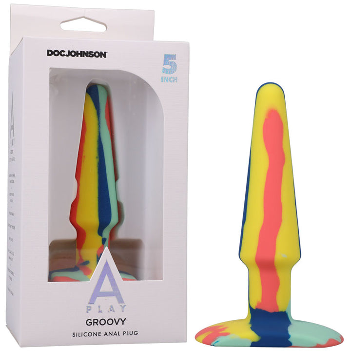 A-Play Groovy 5 Inch Anal Plug- Sunrise Coloured