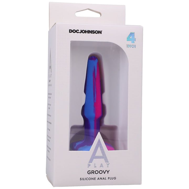 A-Play Groovy 4 Inch Anal Plug - Berry Coloured