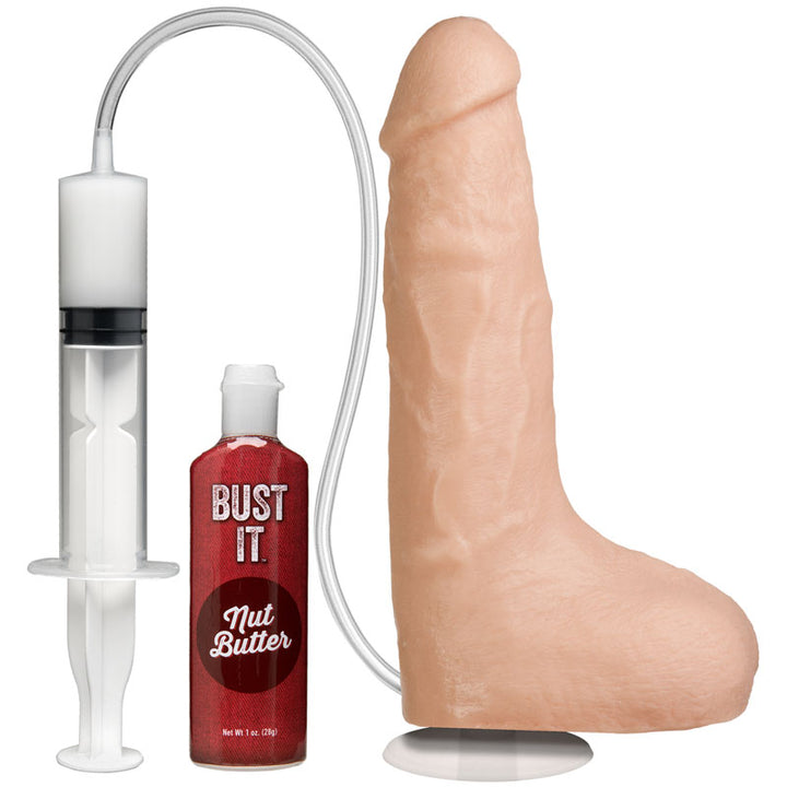 Bust It 8.5 Inch Squirting Realistic Dong with Lube - Flesh