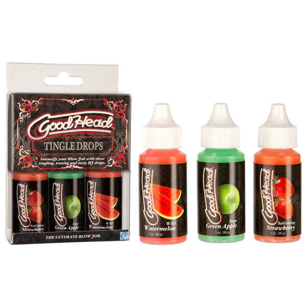 Goodhead - Tingle Drops - Oral Sex Gels - Pack of 3 Flavoured 29 ml Bottles