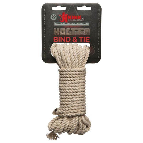 KINK Hogtied Bind & Tie - 6mm Thick Hemp Bondage Rope 9mtrs
