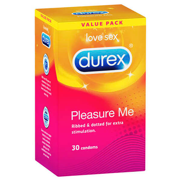 Durex Pleasure Me - Ribbed & Studded Condoms - 30 Pack