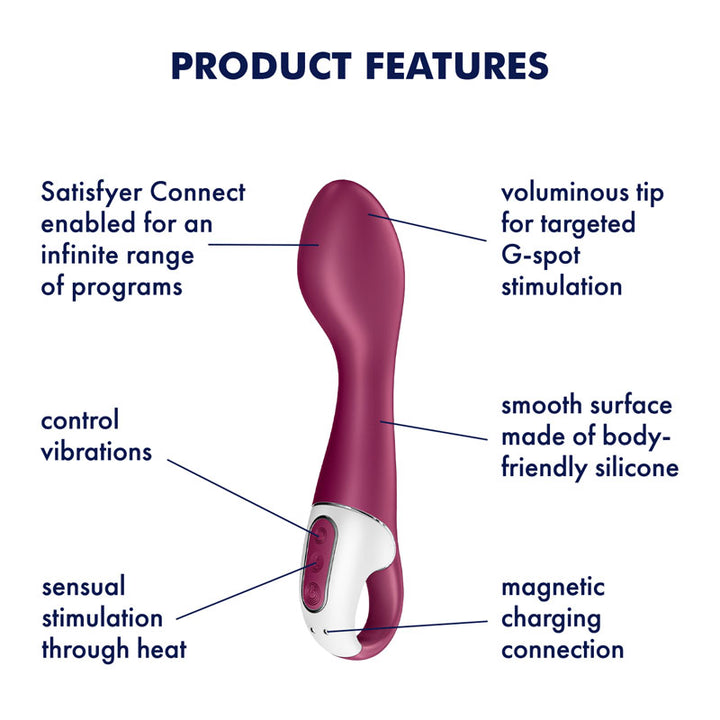 Satisfyer Hot Spot G-Spot Heated Vibrator with App Control - Red