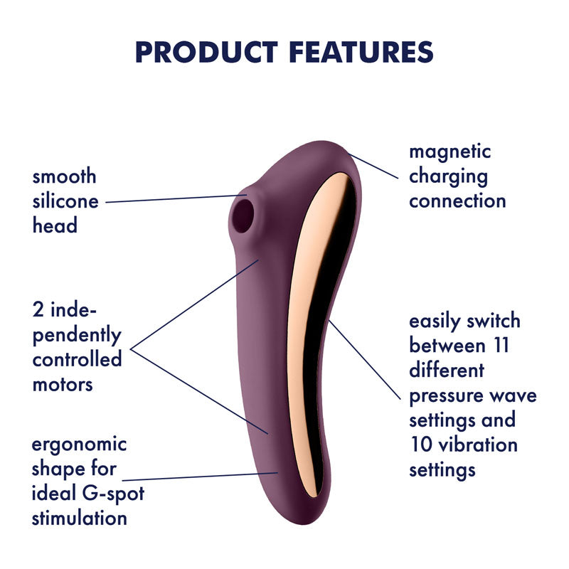 Satisfyer Dual Kiss - App Contolled - Clitoral Stimulator - Purple