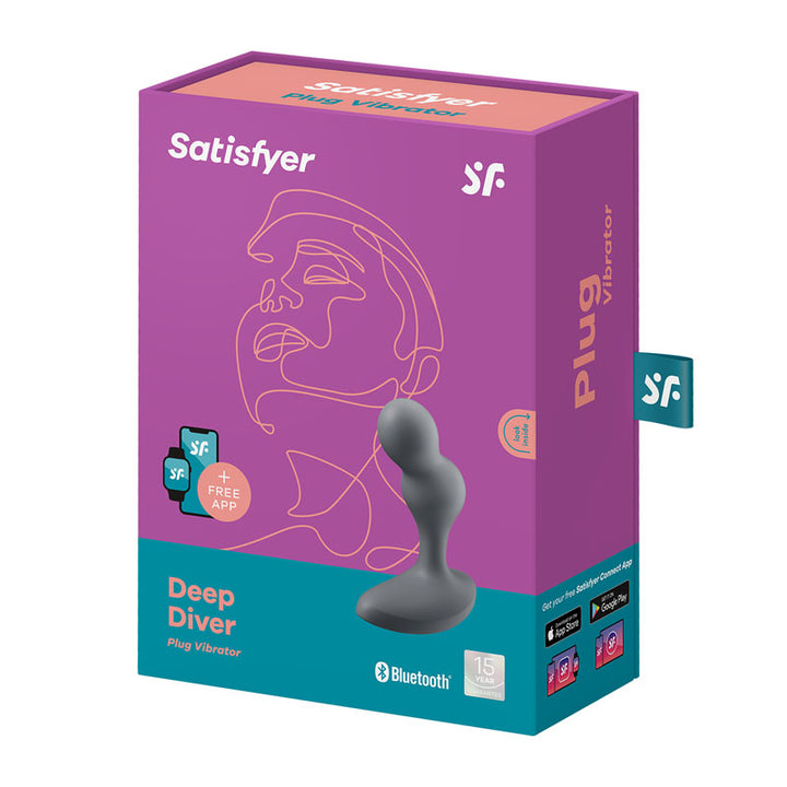 Satisfyer Deep Diver Vibrating Anal Plug with with App Control - Black