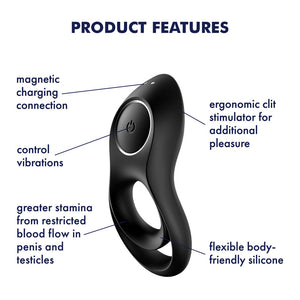 Satisfyer Legendary Duo - Black Cock & Balls Ring