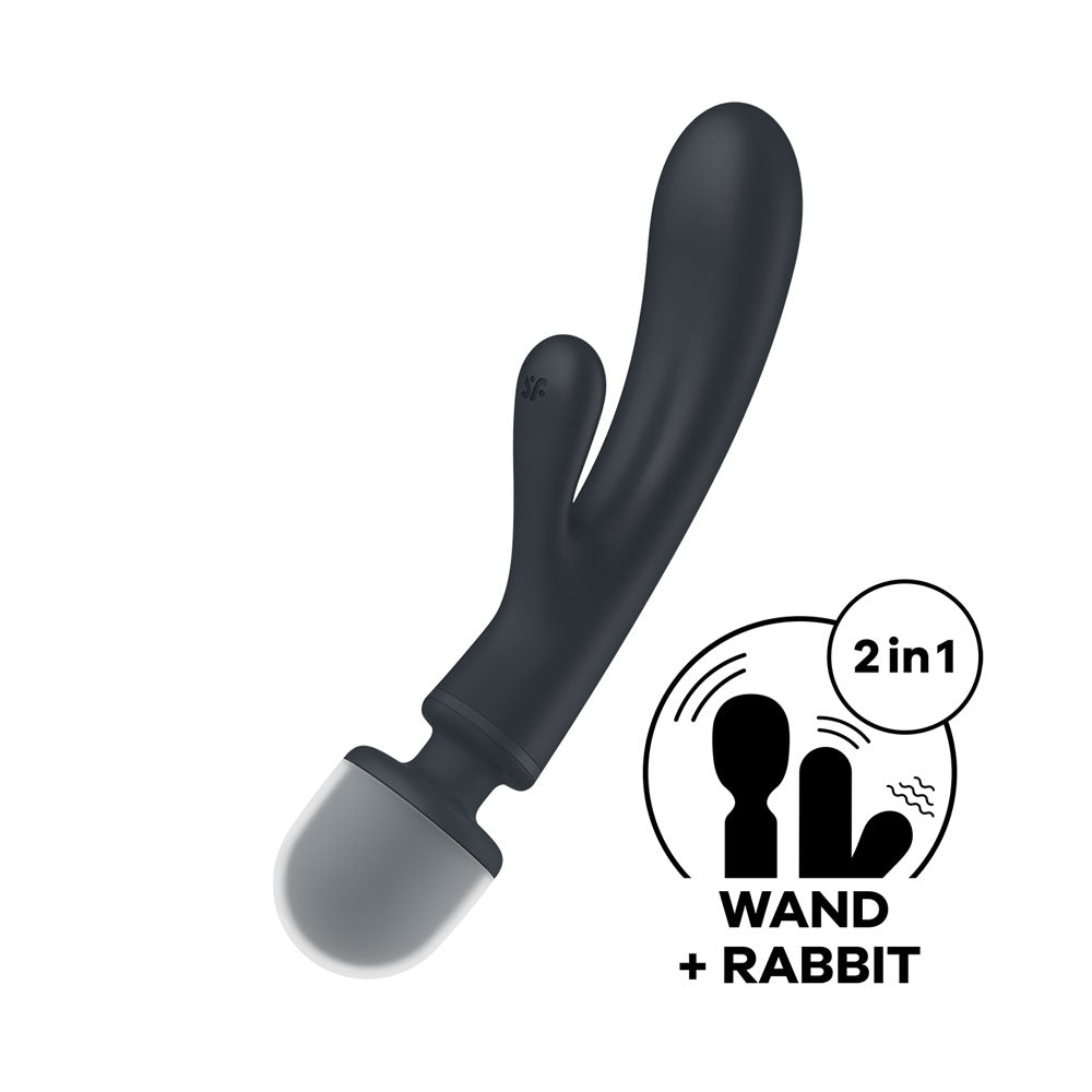 Satisfyer Triple Lover - Rabbit Vibrator and Massage Wand - Grey
