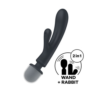 Satisfyer Triple Lover - Rabbit Vibrator and Massage Wand - Grey
