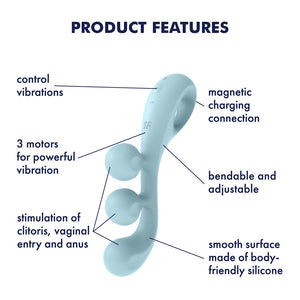 Satisfyer Tri Ball 2 Multi Vibrator - Light Blue