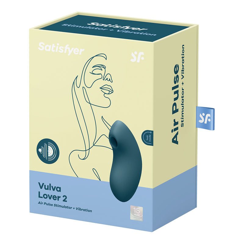 Satisfyer Vulva Lover 2 Air Pulse Clitoral Stimulator with Vibration - Blue