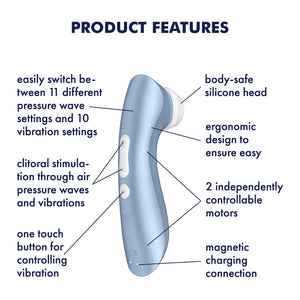 Satisfyer Pro 2+ Touch-Free Clitoral Stimulator - Blue