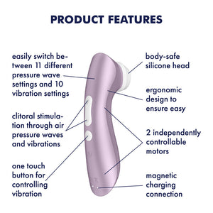 Satisfyer Pro 2+ Touch-Free Clitoral Stimulator - Purple