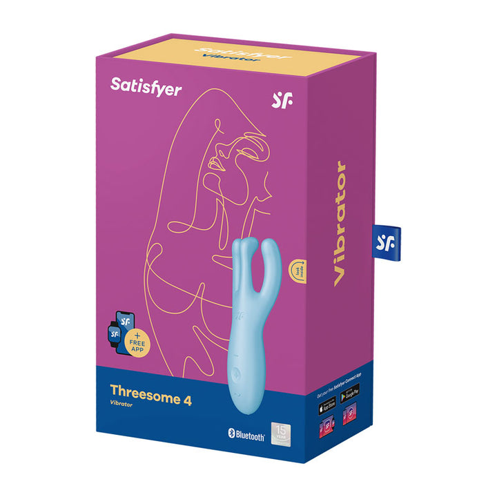 Satisfyer Threesome 4 Stimulator with App Control - Blue