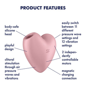 Satisfyer Cutie Heart - Light Red - Air Pulsation Stimulator with Vibration