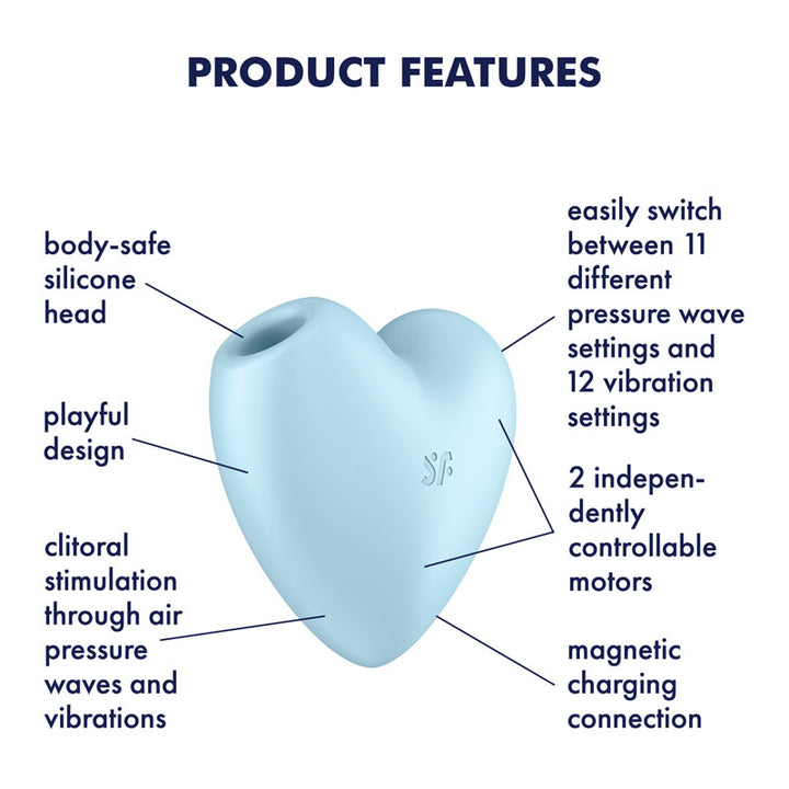 Satisfyer Cutie Heart - Blue - Air Pulsation Stimulator with Vibration