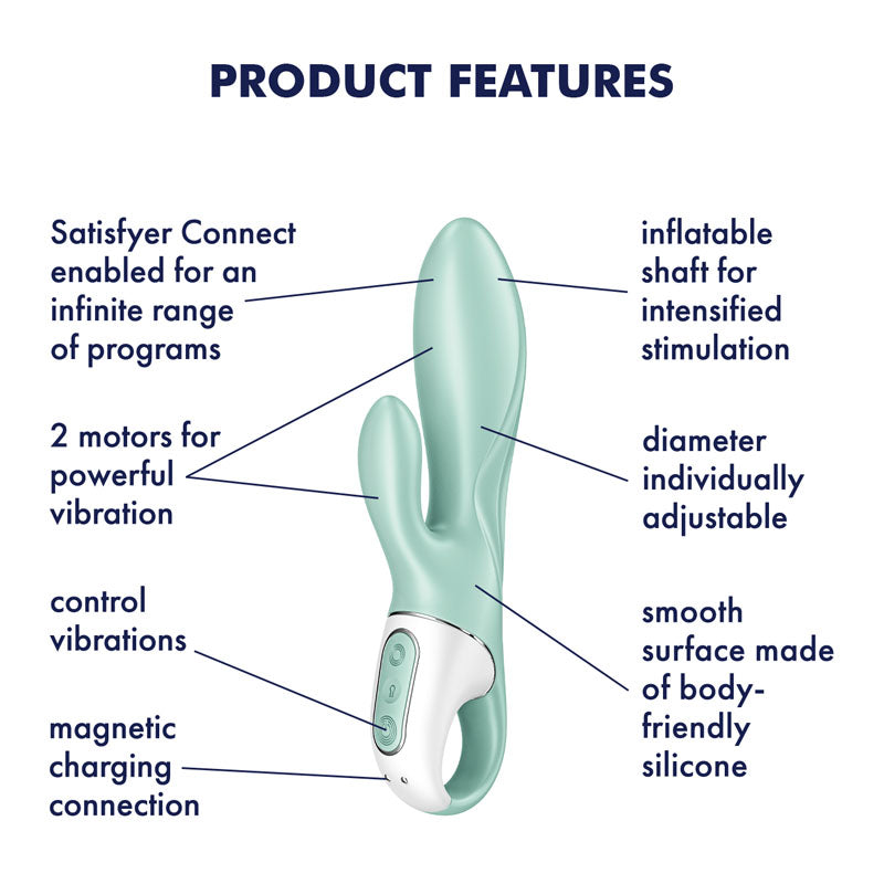 Satisfyer Air Pump Bunny 5 with App Control - Mint