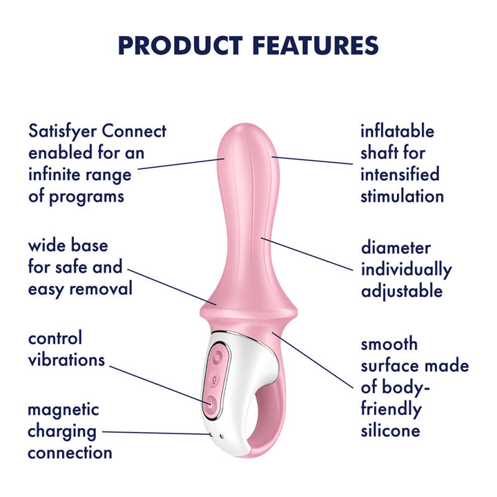 Satisfyer Air Pump Booty 5 Anal Vibrator with App Control - Pink