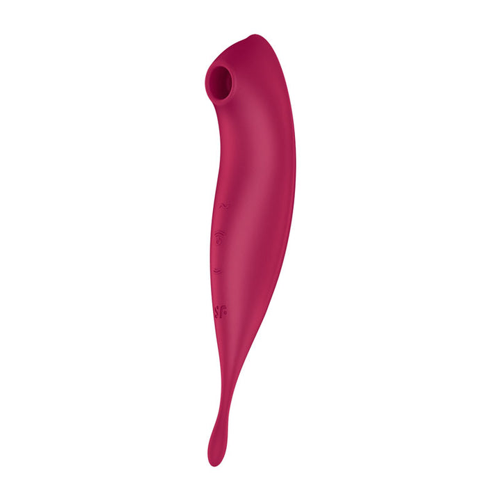 Satisfyer Twirling Pro+ Air Pulse Clitoral Vibrator with App Control - Dark Red