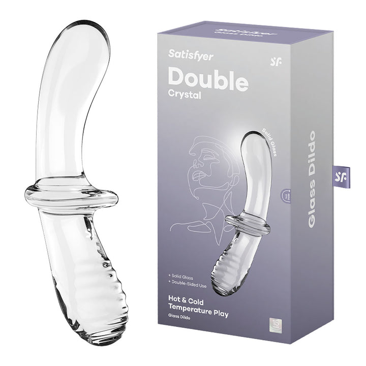 Satisfyer Double Crystal - Glass Double Ended Dildo - Clear