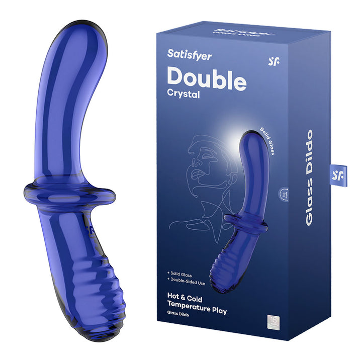 Satisfyer Double Crystal - Glass Double Ended Dildo - Blue