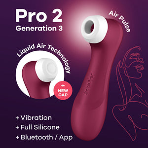 Satisfyer Pro 2 Gen 3 Clitoral Stimulator with App Control - Wine Red