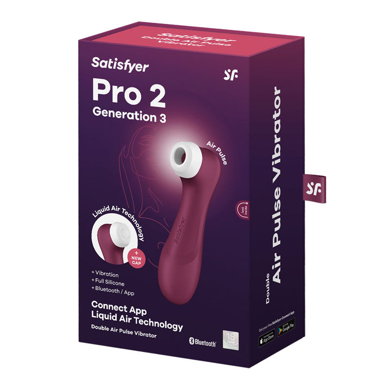 Satisfyer Pro 2 Gen 3 Clitoral Stimulator with App Control - Wine Red