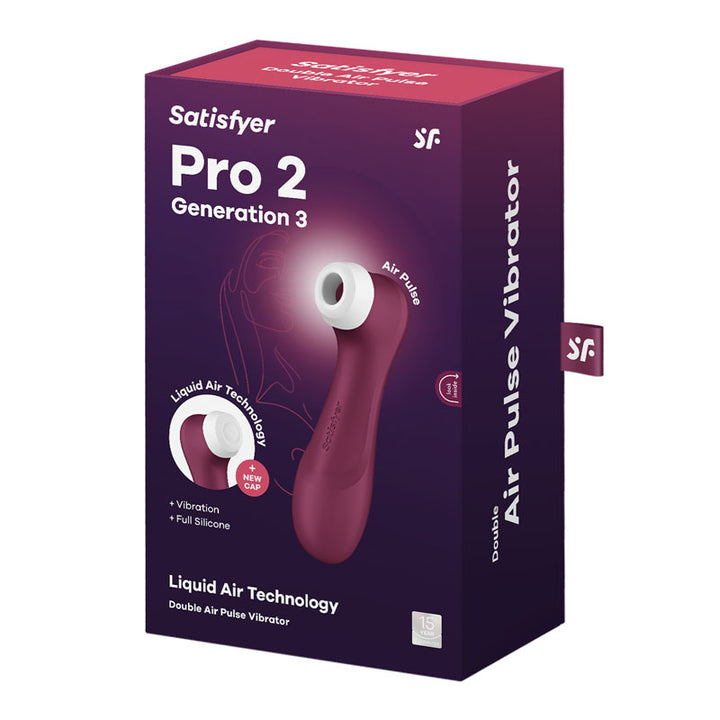 Satisfyer Pro 2 Gen 3 Touch-Free Clitoral Stimulator - Wine Red