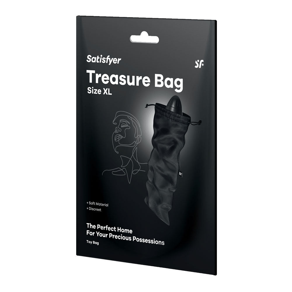 Satisfyer Treasure Toy Storage Bag - XLarge - Black