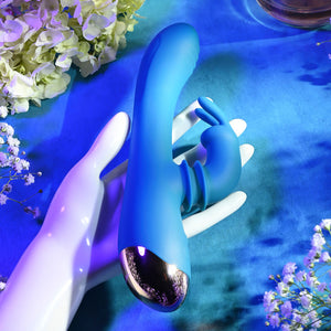 Adam & Eve Shimmy & Shake Velvet Rabbit Vibe - Blue