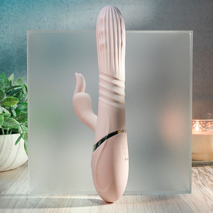 Adam & Eve Eve's Thrusting Rabbit with Orgasmic Beads - Pink