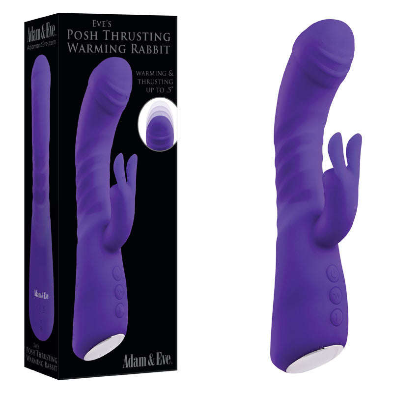 Adam & Eve Eve's Posh Thrusting Warming Rabbit - Purple