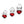 Adam & Eve Red Heart Gem Glass Plug Set - Set of 3 Sizes