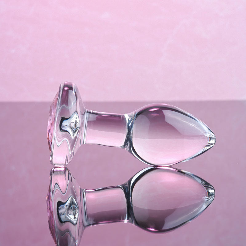Adam & Eve Small Pink Gem Glass Plug