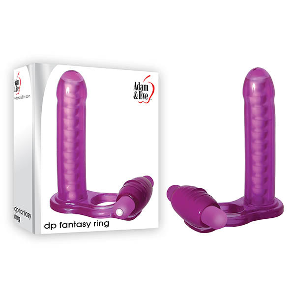 Fantasy Vibrating Purple Cock Ring with Double Dong