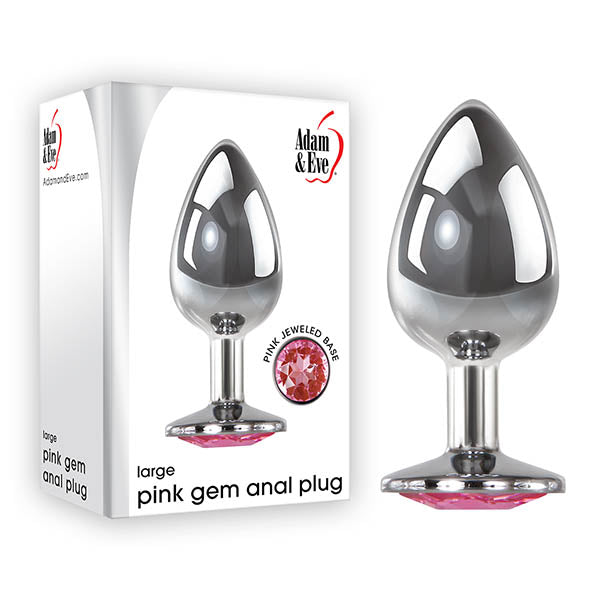 Adam & Eve Pink Gem Large Metal Butt Plug