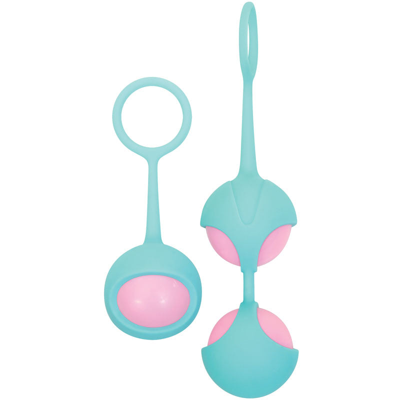 Adam & Eve Eve's Kegel Training - Teal/Pink - Set of 2