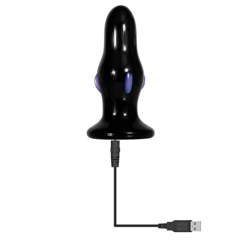 Adam & Eve Rear Rocker - Black Glass 9.8cm Vibrating Butt Plug